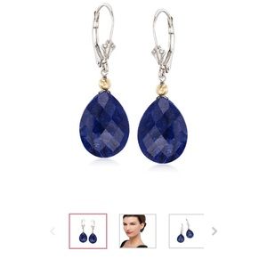 Ross-Simons sapphire earrings, 18 ct sapphire drop